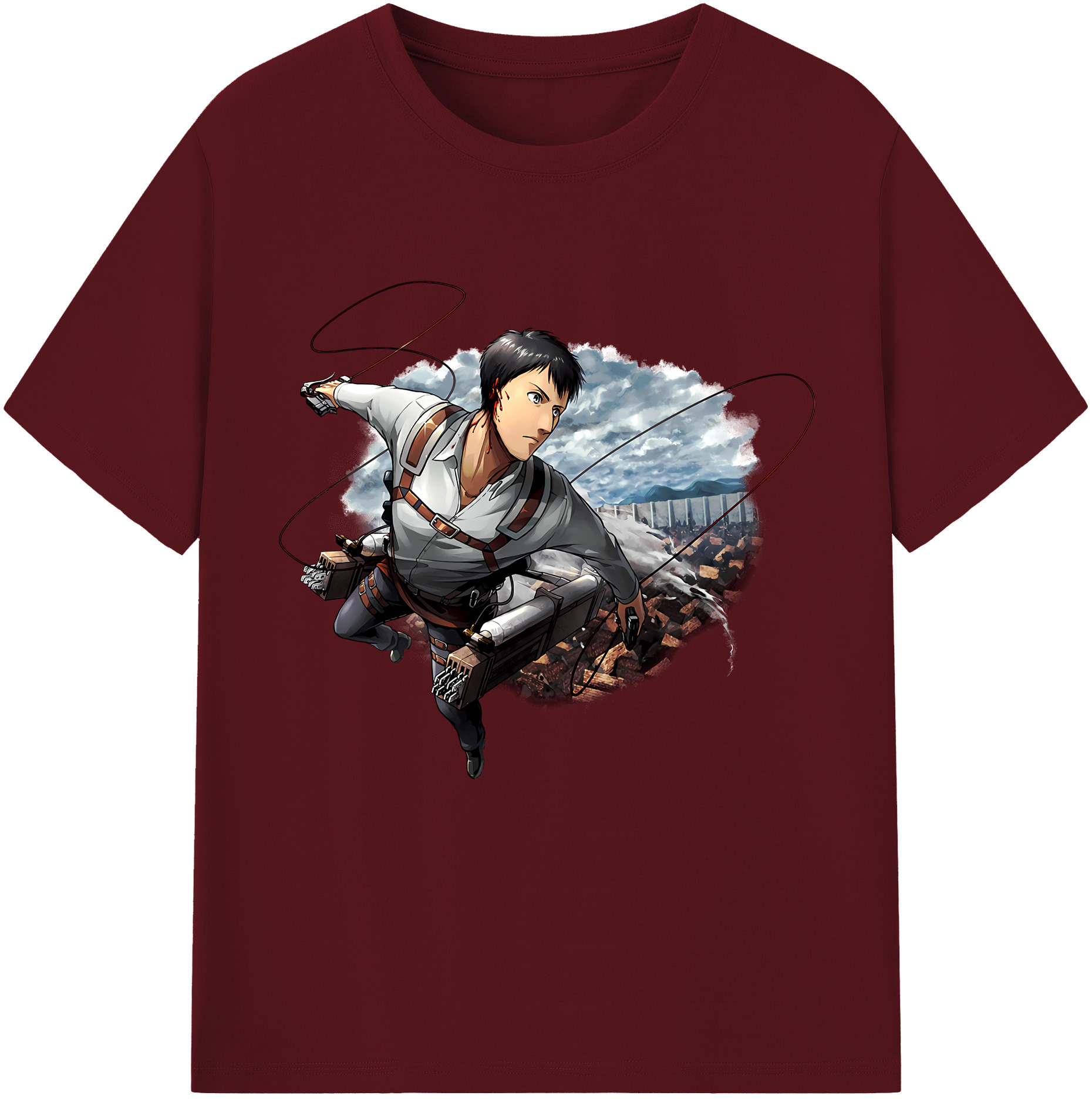 （画像用） 進撃の巨人 ベルトルト・フーバー Attack on Titan Bertholdt Hoover 綿100％半袖Tシャツ（フロントプリント）
